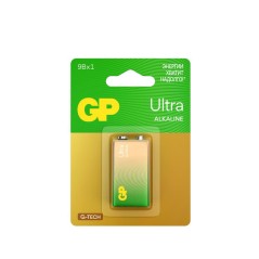 Элемент питания алкалиновый "крона" 6LR61 9В Ultra Alkaline G-Tech (блист.1шт) GP 1237