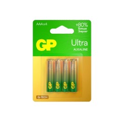 Элемент питания алкалиновый AAA/LR03 1.5В Ultra Alkaline G-Tech (блист.4шт) GP 1233