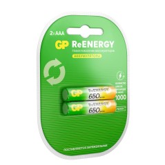 Аккумулятор AAA/HR03 ReEnergy 1.2В 650мА.ч (блист.2шт) GP 20266
