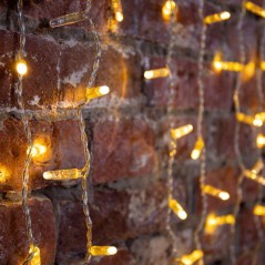 Гирлянда светодиодная "Светодиодный Дождь" 2х1.5м 300LED тепл. бел. 65Вт 230В IP65 постоян. свечение провод прозр. (нужен шнур п