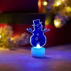 Фигура светодиодная "Снеговик в шляпе" 10см 1LED RGB 0.1Вт 4.5В IP20 на подставке элементы питания 3хAG13(LR44) (в компл.) Neon-
