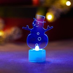Фигура светодиодная "Снеговик в шляпе" 10см 1LED RGB 0.1Вт 4.5В IP20 на подставке элементы питания 3хAG13(LR44) (в компл.) Neon-