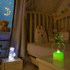 Фигура светодиодная "Снеговик в шляпе" 10см 1LED RGB 0.1Вт 4.5В IP20 на подставке элементы питания 3хAG13(LR44) (в компл.) Neon-