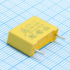 Конденсатор помехоподавляющий X2  0.10мкФ 310В переменного тока ±10% (18х6х12мм) радиальный 15мм выводы 4мм 105°C россыпь