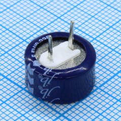 Ионистор стандартный мини 5,5V, 0,22F, -25...+70°C, 1000h, 13x6.5mm, горизонтального исполнения