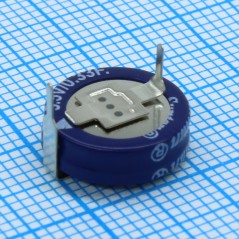 Ионистор стандартный мини 5,5V, 0,33F, -25...+70°C, 1000h, 10,5x5,4mm, горизонтального исполнения