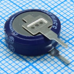 Ионистор стандартный мини 5,5V, 0,22F, -25...+70°C, 1000h, 11,5x12,3mm, вертикального исполнения