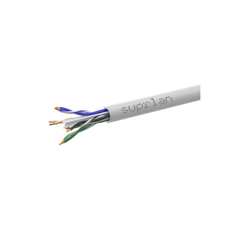 Кабель витая пара U/UTP кат.6 4х2х23AWG solid Cu PVC Six сер. (м) SUPRLAN 01-0316-1
