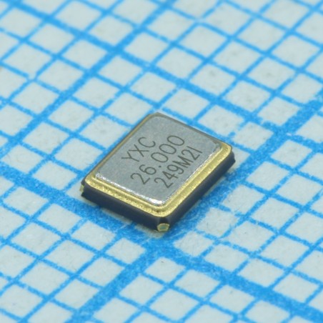 Резонатор кварцевый 26МГц, 10/20ppm, 10пФ, SMD 3.2х2.5х0.8мм, -40...+85°C