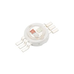 Мощный светодиод типа Emitter, d-10 мм, h-5.8 мм. Чипы EPILEDS 45 mil. Цвет свечения RGB: красный (620-630 нм), зеленый (520-530