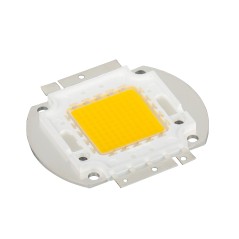 Мощный светодиод типа COB, размер 56х52 мм. Чипы Taiwan Epistar 33mil. Цвет свечения белый (6000-6500 К). Угол излучения 120°. С