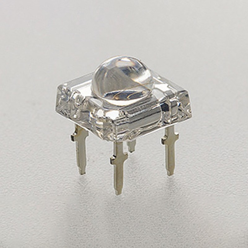 0.2W 4-chip 'Пиранья', линза 5мм, зелёный 515-525nm, cвет.поток 3.5lm, Vf-3.2-3.8v,угол 100градусов