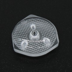 Линза широкоугольная (TV back light lens), 2835/3030, эфф-93%, ~160°, D-15,65mm  H-5,9mm (3 пина на внутреннем диаметре 7.46мм),