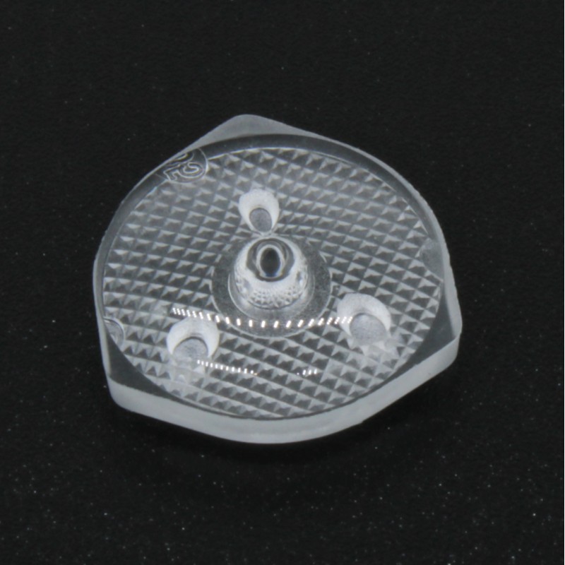 Линза широкоугольная (TV back light lens), 2835/3030, эфф-93%, ~160°, D-15,65mm  H-5,9mm (3 пина на внутреннем диаметре 7.46мм),