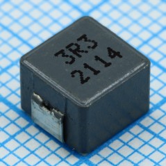Индуктивность SMD силовая экранированная проволочная 3.3мкГн ±20% 100кГц 15Q-Фактор карбонил 8A