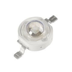 Мощный светодиод типа Emitter, d-8 мм, h-5.1 мм. Чип EPILEDS 42 mil. Цвет свечения красный (620-630 нм). Угол излучения 140°. Св