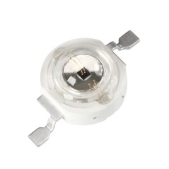 Мощный светодиод типа Emitter, d-8 мм, h-5.1 мм. Чип EPILEDS 38 mil, прозрачная линза. Цвет свечения желтый (590-595 нм). Угол и