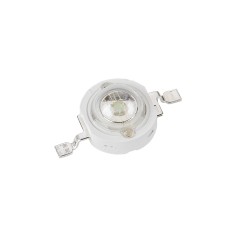 Мощный светодиод типа Emitter, d-8 мм, h-5.1 мм. Чип EPILEDS 30 mil. Цвет свечения красный (620-630 нм). Угол излучения 140°. Св
