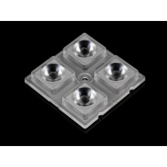 Групповая квадратная линза 2x2 на 4 светодиода 5050/3535/3030 , ~15°,  50x50mm   H:7.5mm