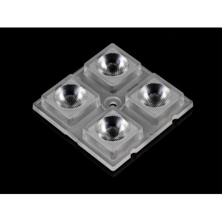 Групповая квадратная линза 2x2 на 4 светодиода 5050/3535/3030 , ~15°,  50x50mm   H:7.5mm