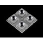 Групповая квадратная линза 2x2 на 4 светодиода 5050/3535/3030 , ~15°,  50x50mm   H:7.5mm