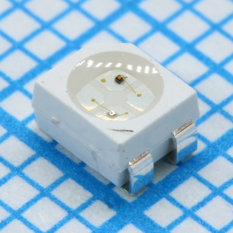 Светодиод smd 3,5х2,8мм/красный/622нм/270мкд при 20mA - зеленый/573нм/90мкд при 20mA/ Ifmax-30mA/ 120° (silver wire)