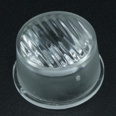 Линза круглая под заливку для светодиода 3535/3030/5050,  эфф-93%, ~15°x45°,  D-22mm  H-13,3mm, PMMA