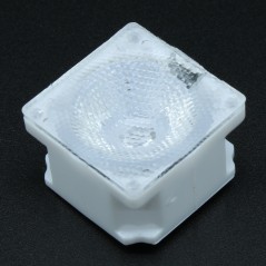 Линза белая с клеевой основой для светодиода 3535/3030,  ~45°,  21,57x21,57mm  H:13mm, с пинами, PMMA