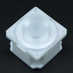 Линза белая с клеевой основой для светодиода 3535/3030,  ~30°,  21,57x21,57mm  H:13mm, с пинами, PMMA
