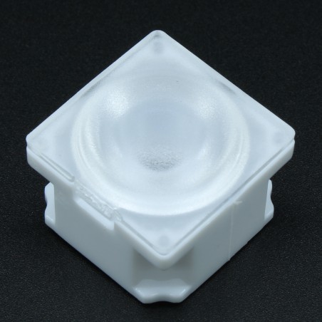 Линза белая с клеевой основой для светодиода 3535/3030,  ~30°,  21,57x21,57mm  H:13mm, с пинами, PMMA