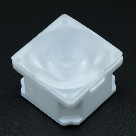 Линза белая с клеевой основой для светодиода 3535/3030,  ~15°,  21,57x21,57mm  H:13mm, с пинами, PMMA