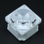 Линза белая с клеевой основой для светодиода 3535/3030,  ~6°,  21,57x21,57mm  H:13mm, с пинами, PMMA