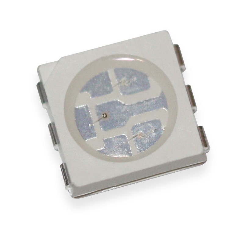 Светодиод SMD RGB / R:622нм, G:520нм, B:469нм/ 2.1В-3.1В/ R:610мКд, G:1300мКд, B:270мКд при 20мА максимальный ток 30мА угол 120°