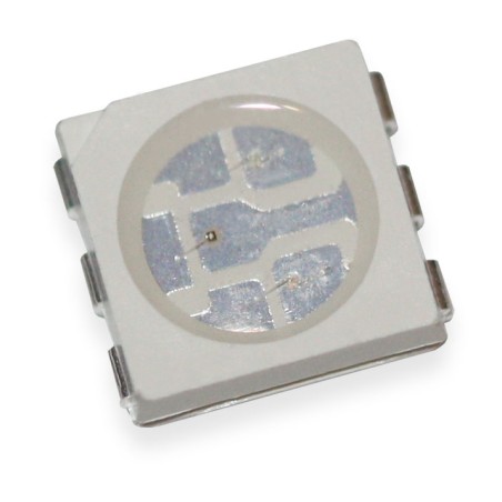 Светодиод SMD RGB / R:622нм, G:520нм, B:469нм/ 2.1В-3.1В/ R:610мКд, G:1300мКд, B:270мКд при 20мА максимальный ток 30мА угол 120°