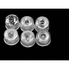 Линза круглая под заливку для светодиода 3535/3030/5050,  эфф-93%, ~60°,  D-22mm  H-13,3mm, PMMA