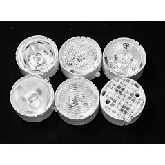 Линза белая с клеевой основой для светодиода 3535/3030,  ~40°,  D-22,4mm  H:9,63mm, PC+PMMA