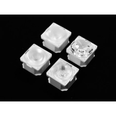 Линза белая с клеевой основой для светодиода 3535/3030,  ~30°,  21,57x21,57mm  H:13mm, PMMA