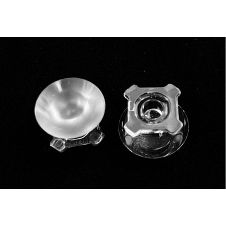 Линза с клеевой основой для светодиода 3535/3030, эфф-93%,  ~30°,  21.58 mm  H:11.4mm, PMMA