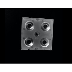 Групповая квадратная линза 2x2 на 4 светодиода 5050/3535/3030 эфф-90%, ~30°,  50x50mm   H:7.5mm PC