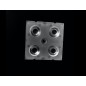 Групповая квадратная линза 2x2 на 4 светодиода 5050/3535/3030 эфф-90%, ~30°,  50x50mm   H:7.5mm PC