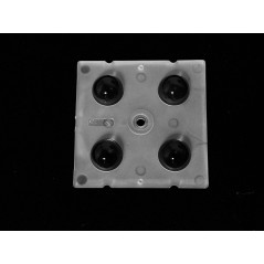 Групповая квадратная линза 2x2 на 4 светодиода 5050/3535/3030 эфф-90%, ~60°,  50x50mm   H:8.5mm, PC