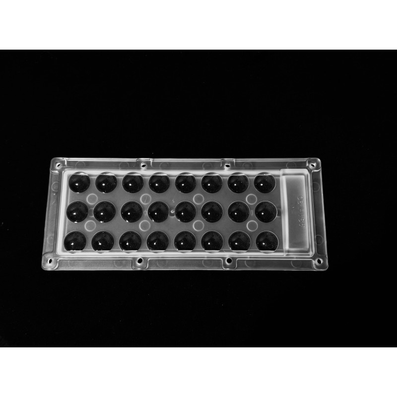 Групповая прямоугольная линза 3x8 на 24 светодиода 3030/2835/5050, эфф-90%, 120°, 173x71.4mm   H:9.3mm, PC