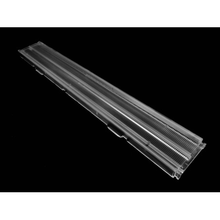 Линейная линза для светодиодов 2835/3030/5630, 90%, Asymmetric 25°, 280mm H:40mm, PC-1250Z