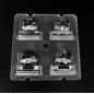 Групповая квадратная линза 2x2 на 4 светодиода 5050/3535 эфф-90%, (T4),  50x50mm   H:9.49mm  PC