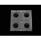Групповая квадратная линза 2x2 на 4 светодиода 5050/3535 эфф-90%, ~90°,  50x50mm   H:8.5mm