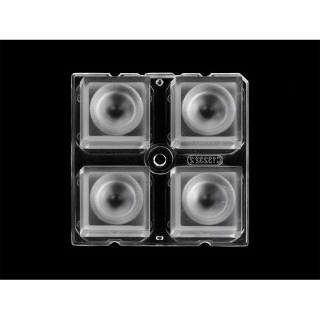 Групповая квадратная линза 2x2 на 4 светодиода 3535/3030 эфф-93%, ~30°,  50x50mm   H:7.95mm PMMA