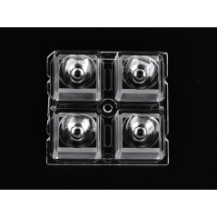 Групповая квадратная линза 2x2 на 4 светодиода 3535/3030 эфф-93%, ~10°,  50x50mm   H:7.95mm PMMA