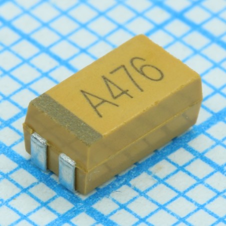 ЧИП-конденсатор танталовый 47мкФ ±10% 10В типоразмер C (6 X 3.2 X 2.5мм) 125С лента на катушке