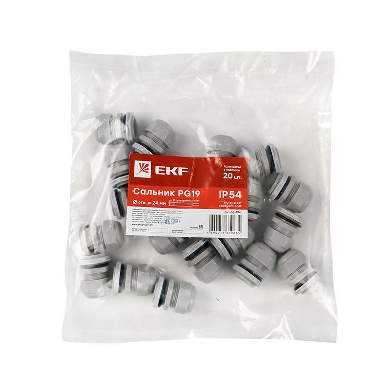 Сальник PG19 IP54 d отв. 23мм/d провод. 12-15мм PROxima EKF plc-pg-19-r