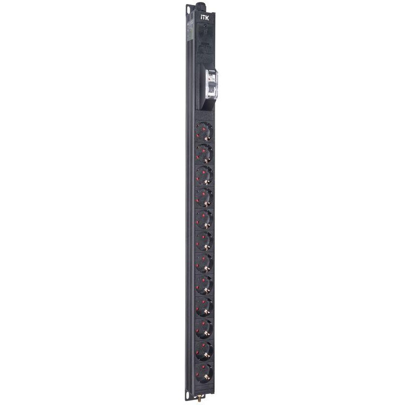 Блок распределения питания BASE PDU PV0111 18U 1ф 16А 12SCHUKO 2.6м SCHUKO ITK BS-PV12-12D-11 Блок распределения питания BASE PDU PV0111 18U 1ф 16А 12SCHUKO 2.6м SCHUKO ITK BS-PV12-12D-11